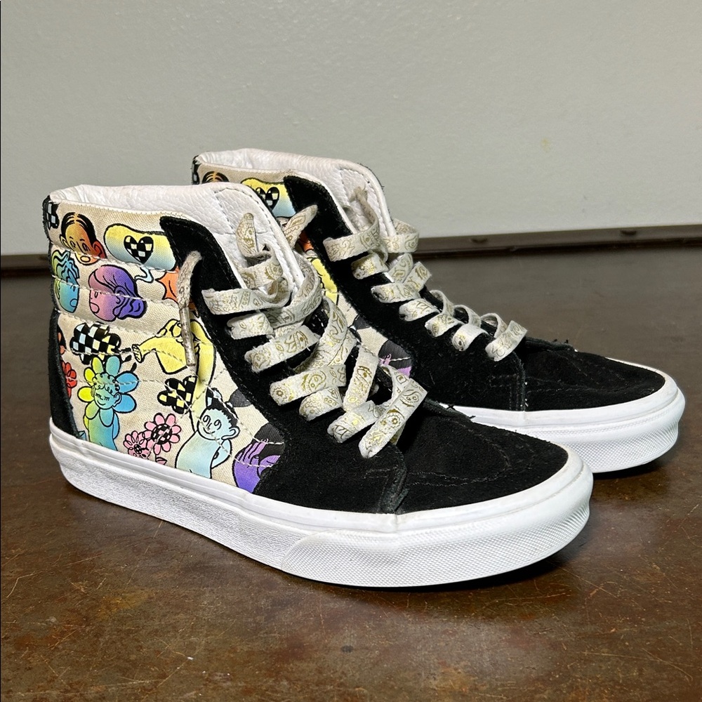 Vans High Top Sneakers Black with Multicolor Cartoon Panel